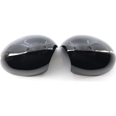 Calotta copri specchietto retrovisore esterno compatibile con Mini R55 R56 R57 R58 R59 R61, specchietto retrovisore ripiegabile manualmente (nero lucido, coppia) (1/5)