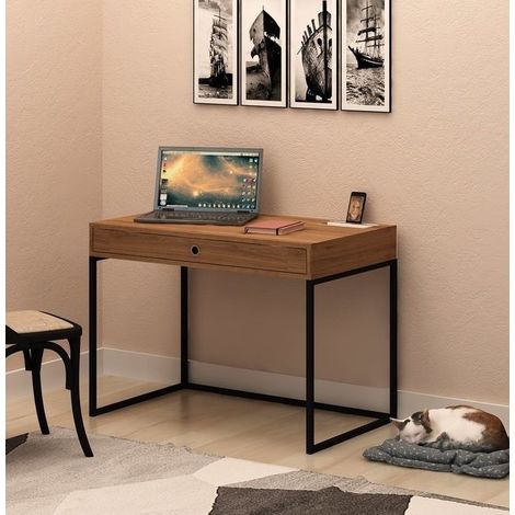 Escritorio RAMI madera y negro 100 cm