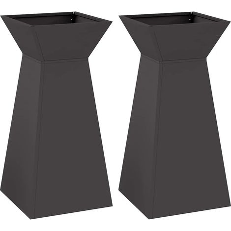 Set di 2 fioriere a colonna 35 x 35 x 73 cm per esterni design moderno stile contemporaneo plastica nera 020052397