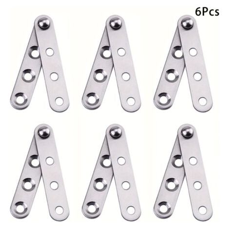 6er-Set 360°-Drehscharniere aus Edelstahl – für Schranktüren, Schubladen und Fenster, modernes Design und glatte Metalloberfläche