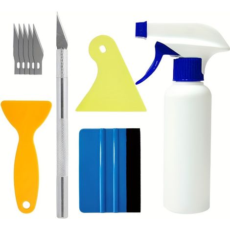 Kit de Teinte de Fenêtre et Outil de Lissage pour Papier Peint, Raclette à Bord Feutré pour Habillage Vinyle Auto et Autocollants, avec Ensemble Pichet (1/5)