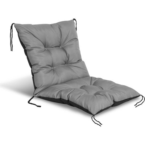 Cojín de jardín de 50x50x50 cm para silla, impermeable, gris.