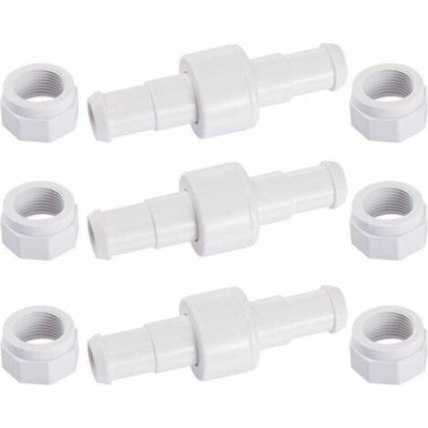 Accessoire pour robot de piscine,D20 Lot de 3 Raccords Rotatifs pour Tuyau D'arrosage avec 6 Embouts D15 Compatibles avec Zodiac Polaris 180 280 380 Robot Nettoyeur Piscine (1/4)