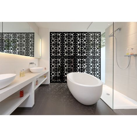 ANCHORAGE - Panneau ajouré en PVC - Brise-soleil - Dimension : 50x150 cm - Couleur : noir