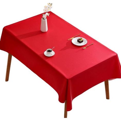 Tovaglia liscia - Motivo a foglie di loto - Tovaglia antimacchia - Leggera - Impermeabile - Tovaglia - 120 x 170 cm - Blu scuro (1/5)