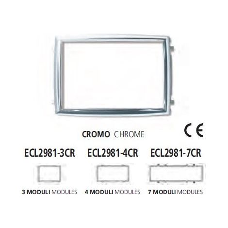 Adattatore Placche Mylife 4Mod. Cromo (Elettrocanali Cod. Ecl2981-4Cr)