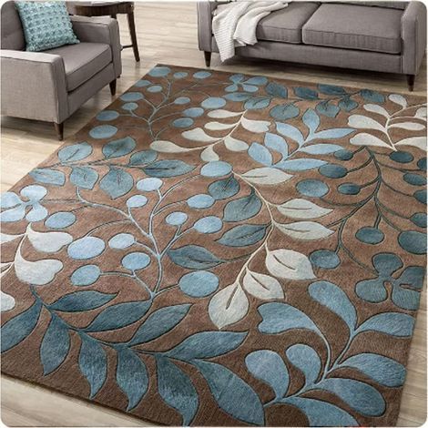 Tapis de luxe durable et doux, antidérapant, de style moderne, moelleux, facile à nettoyer, pour la décoration du salon et du bureau (dimensions : 160x230Cm) (1/5)