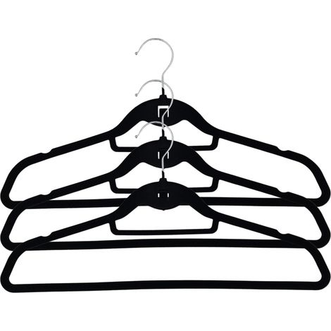 Kleiderbügel 5x 3er-Set antirutsch 360º drehbar Samtbezug Hosen Krawatten Gürtel (1/2)
