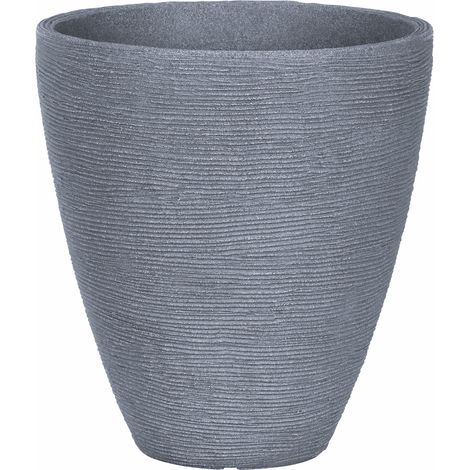 Rillentopf rund ca. 40 cm H 42 cm betonfarbe