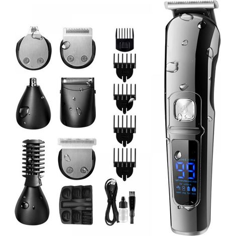 Tondeuse Cheveux Professionnelle Tondeuse Barbe Pour Hommes Tondeuse de Précision Imperméable Multifonctionnele 6 en 1