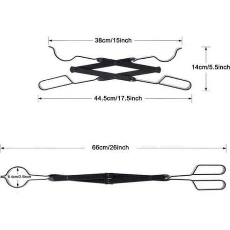 Pince À Bûches - Acier Forgé - Antirouille - Pliable - Design Ciseaux - Pour Intérieur Et Extérieur - 1 Pièce (1/4)
