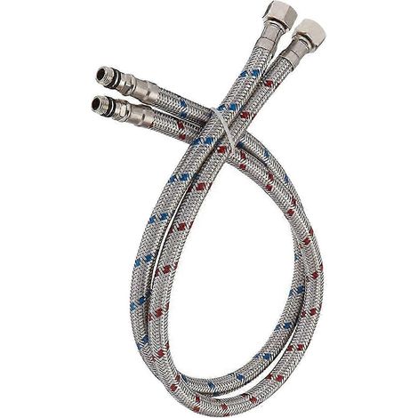 Lot de 2 raccords de robinet durables de 61 cm (24 pouces) pour robinet de lavabo de salle de bain ou de cuisine