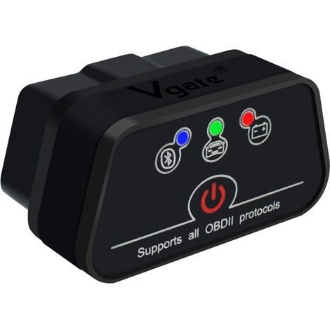 Vgate iCar2 BLE 4.0 OBD2 Bluetooth Adapter, ELM327 Scanner, Automotive Diagnostic Tool for Android/iOS (Black)