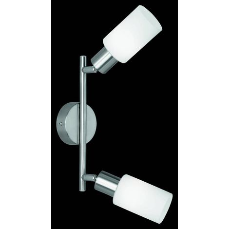 BARRA 2 FARETTI MARS E14 ACCIAIO/VETRO