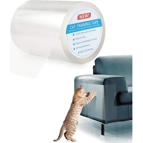 Protection Canape Chat Anti Griffe Sticker Transparent Autocollant Rouleau de Protection Invisible Protege de Meubles Table (1/4)