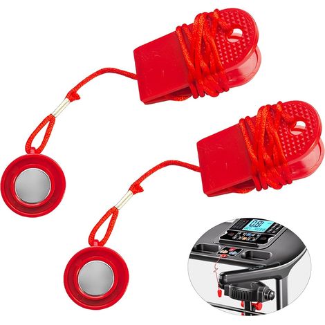 CCYKXA 2 Stück Universal-Magnet-Sicherheitsschlüssel für Laufband, Laufband-Sicherheitszubehör, Notkauf-Magnetschalter für sicheres Training