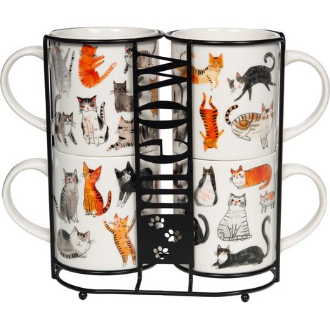 Table Passion - Support 4 mugs Félin 35 cl (1/2)
