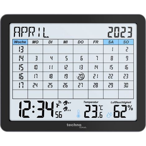 Techno Line WT2600 Radiocontrollato Calendario Nero Tempi di allarme 2