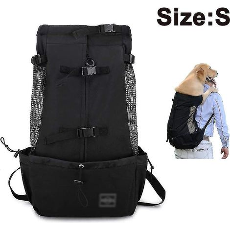 Sac à dos de transport pour chiens de petite et moyenne taille, noir - Taille S (1/4)