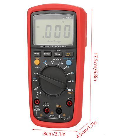 Multimètre Uni T à gamme automatique AC/DC - Testeur de tension, courant, résistance et fréquence (UT139A) (1/5)