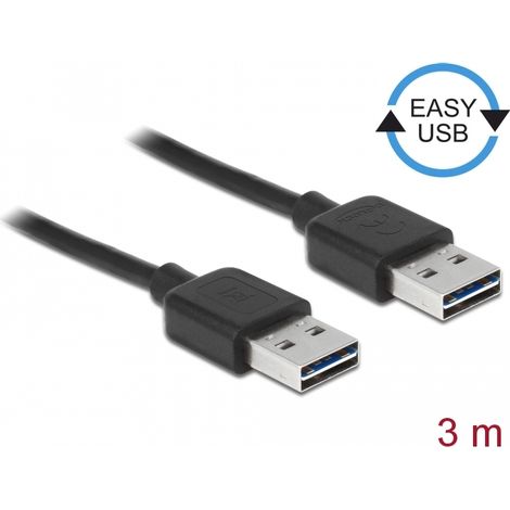 Delock cable easy-usb 2.0-a male  male 3 m