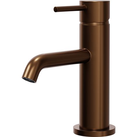Colore Round Brushed Bronze Mini Mono Basin Mixer Tap