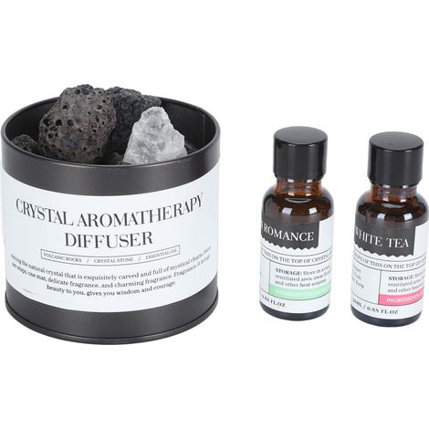 Coffret d'aromathérapie avec diffuseur de pierres et huiles essentielles parfumées pour la maison, la chambre, la salle de bain et le bureau (1/5)
