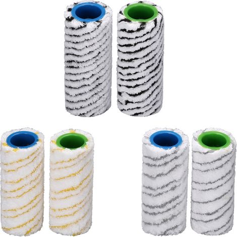 Set da 6 pezzi per lavapavimenti elettrico: scopa, rullo di ricambio in microfibra, spazzola per la pulizia di pavimenti duri per Kärcher FC3 FC3D FC5 FC5D FC7 (nero)