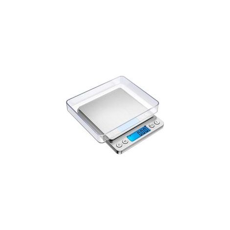 500g/0.01g Digital Precision Scale with LCD Display, Stainless Steel, Tare and Counting Function, Silver (1/5)