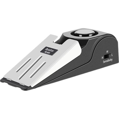 Butée De Porte Alarme - ABS Et Acier Inoxydable - Sensibilité Réglable 3 Niveaux - Sirène 120 dB - Pour Maison Appartement Bureau Hôtel - 1 Pièce (1/5)