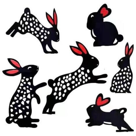 Décoration de Jardin,Art Jardin Statues Lapin Jardin Décoratif Jardin Sculptures Ornements Lapin Cour Art Animal Silhouette Jardin pour Cour Jardin Extérieur Pelouse Décoration, 6 Pièces (1/5)