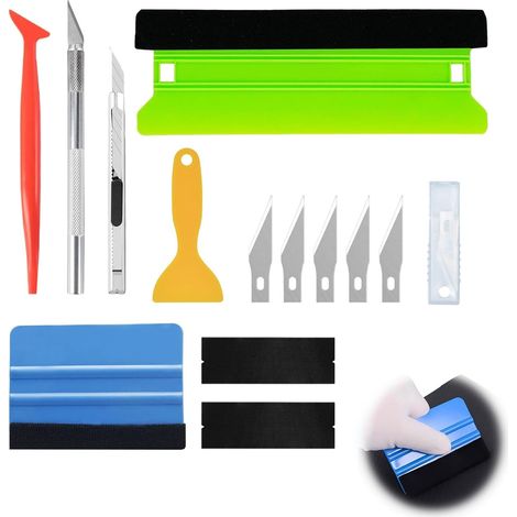 13Pcs Kit Covering Voiture Raclette Film Teinté Vinyle Pose Vitre Wrapping (1/5)