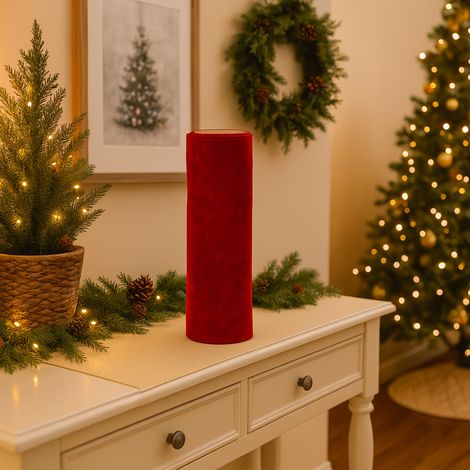 Rotolo in tessuto vellutato per decorazioni natalizie da 30 cm x 3 mt -Bordeaux (1/5)