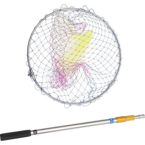 Épuisette de pêche portable extensible en acier inoxydable, 1 pièce (1/5)