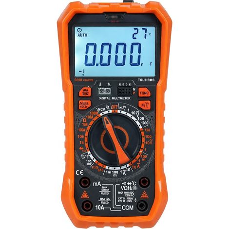 Multímetro digital NJTY T58A, 9999 cuentas, multímetro CA/CC, medición de voltaje y capacitancia, herramienta profesional para electricistas. (1/5)