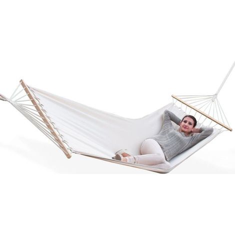 Hamac blanc écru 180 x 95 cm 120 kg jardin vacances