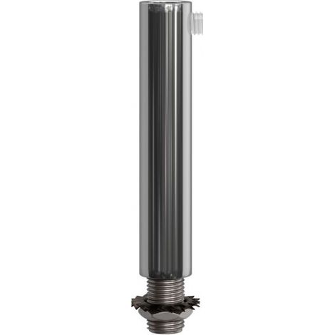 Serre-Câble Tubulaire en Metal Chromé 70 mm avec Tige, Écrou et Rondelle - Accessoires de Fixation Métalliques pour Câbles