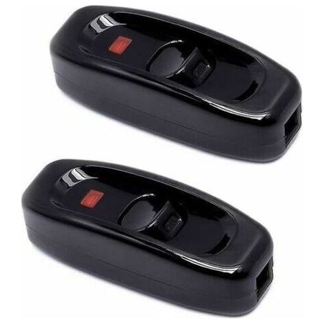 Interrupteur pour lampe,2 Pcs Noir Interrupteur Lampe Inline Switch 250V 10A Interrupteur Intermédiaire avec Voyant Led Interrupteur à Cordon en Ligne pour Lampe de Chevet Lampe Table Câble (1/5)
