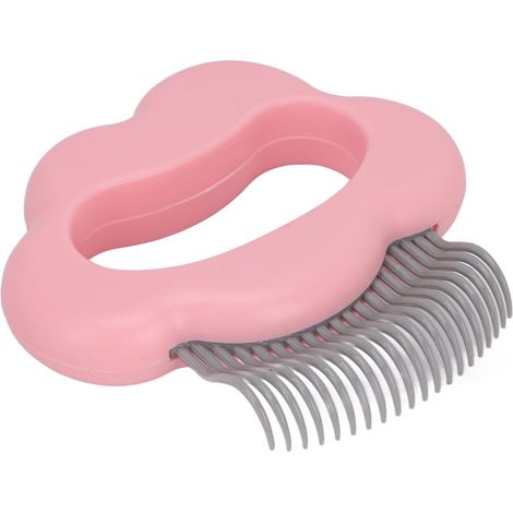 Peigne en coquillage pour chat, massage doux et sans danger pour l'épilation, idéal pour les petits animaux comme les lapins et les chats (rose). (1/5)