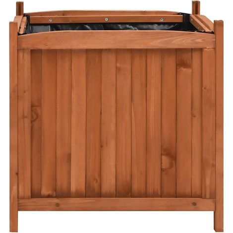 Jardinières surélevées 2 pcs Bac à fleurs 50x50x50 cm Bois de sapin (1/5)