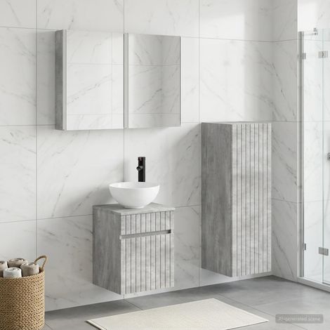 vidaXL Bathroom Furniture Set 4 pcs Concrete Grey (1/5)