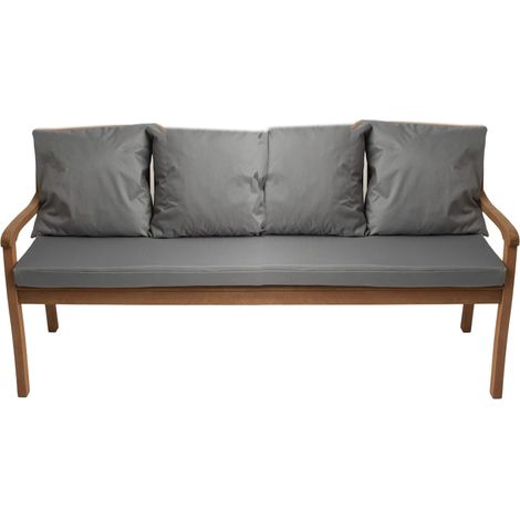 Coussin pour banc 170x50/4x50x56cm, Coussin extérieur, Coussins pour balançoires de jardin 3 places Gris, Coussin d'assise, Coussin de dossier (1/5)