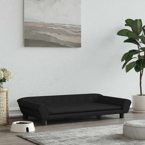 Panier pour chien en velours noir, 100 x 50 x 21 cm