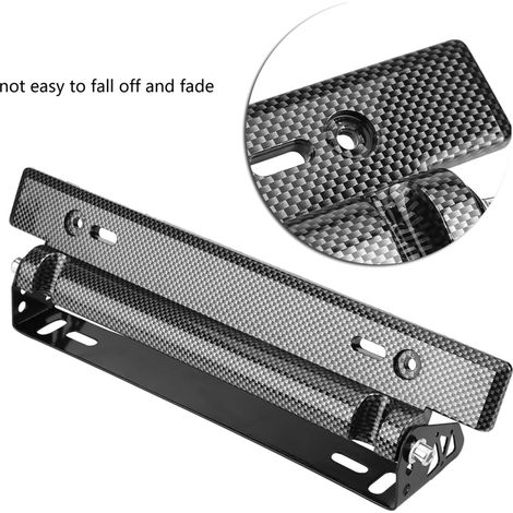 Modification de voiture : cadre de plaque d'immatriculation réglable en fibre de carbone conforme aux spécifications américaines (1/5)
