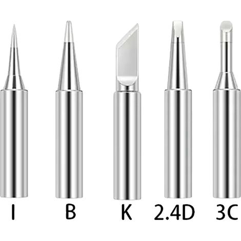 Punta de soldador, núcleo de cobre, formas versátiles, color plata, 5 unidades (1/2)