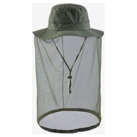 Chapeau d'apiculture avec moustiquaire/maille anti-insectes intégrée, protection du visage - Vert militaire (1/4)
