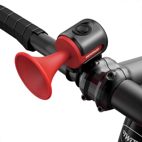 Klaxon électronique pour vélo, son puissant, 120 dB, pile CR2032, étanche IPX4, convient à la route et aux vélos. (1/5)