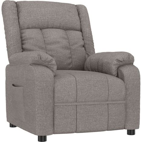 Fauteuil inclinable en tissu brun grisâtre (1/5)