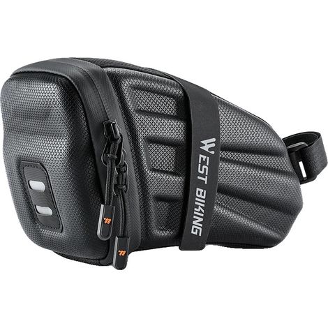 Fahrradsatteltasche, wasserdicht, leichtes Design, Schwarz (1/2)