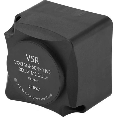 Repartiteur Batterie 12V, Relais Sensible à la Tension (VSR), Double Isolateur 125A Étanche pour Véhicules, VTT, Camion, Utilisateur en Pleine Nature, Hobbyiste, Professions Libérales (1/5)
